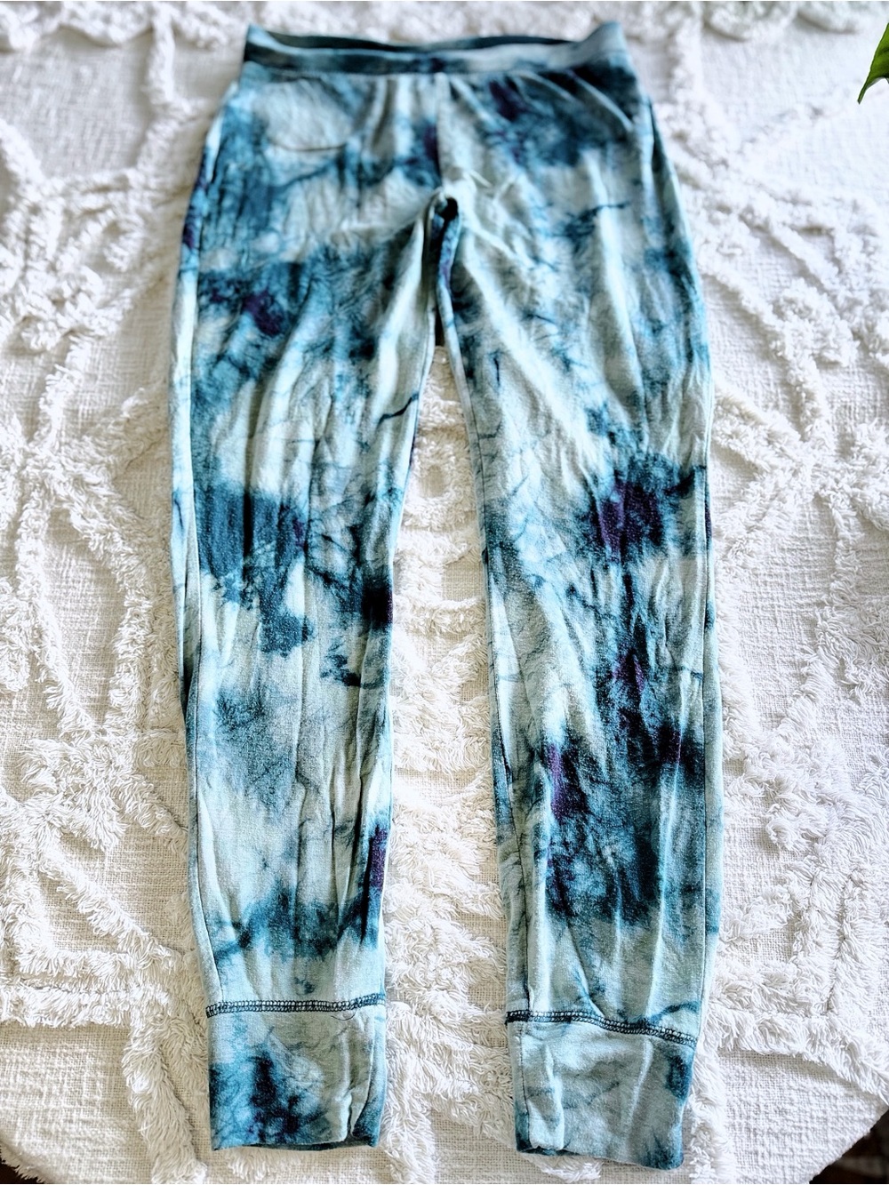 Cynthia Rowley Sleepwear Small Blue Tie Dye Lounge Leggings Pajama Pants